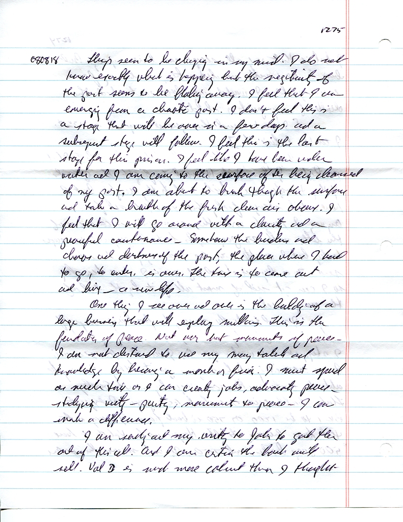 Dr John WorldPeace 2008 Prison Journal